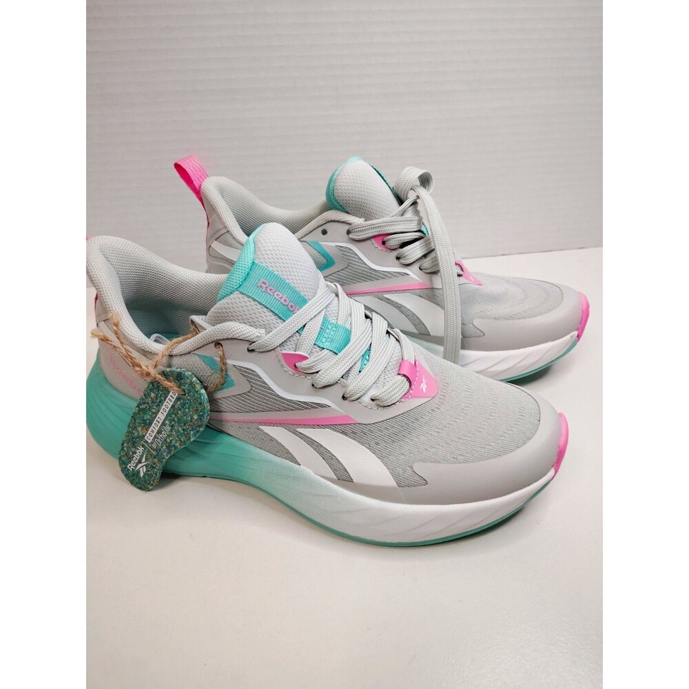 Reebok Comfort Footbed OrthoLite Mesh Running Sneaker Gray/Teal/Pink 6.5